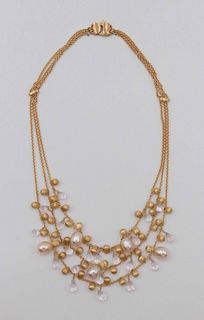Marco Bicego 18 k Three Strand Pearl Necklace
