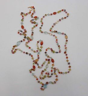 Long Confetti Gemstone Necklace