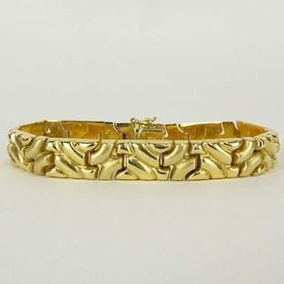 Vintage Modern Design 14 Karat Yellow Gold Bracelet.