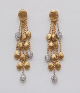 Marco Bicego 18k Brushed Gold Dangle Earrings