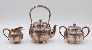 Chinese Silver Three Piece Teaset