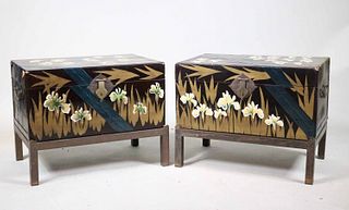 Two Chinoiserie-Decorated Lift Top Boxes