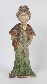 Glazed Earthenware Funerary Female Figure