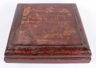 Chinese Parcel-Gilt Lacquered Large Box