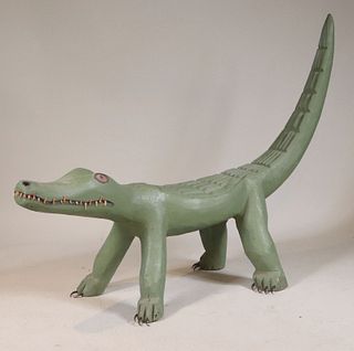 Leroy Archuleta, Carved and Painted Alligator
