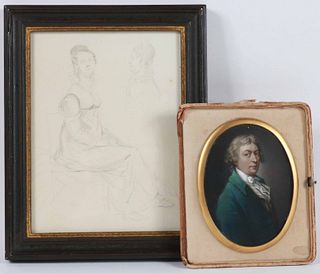Oil on paper, Portrait of Thomas Gainsborough