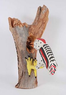 Felipe Archuleta, Carved and Painted Woodpecker