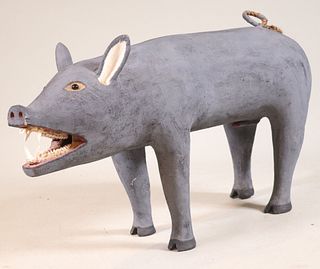 Leroy Archuleta, Carved and Painted Wild Boar