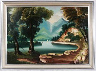 Oil on Canvas, Riverscape, School of T. Chambers