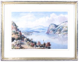 Watercolor on Paper, W.F. Friend, Hudson River