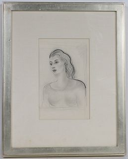 Boris Lovet-Lorski, Pencil on Paper, Woman