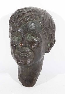Gorham Founders Bronze Wall Bust of Smiling Boy