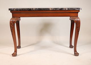 George II Carved Mahogany Marble Top Pier Table