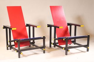 Pair of Chairs, After Gerrit Thomas Rietveld