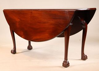 Chippendale Mahogany Drop Leaf Dining Table