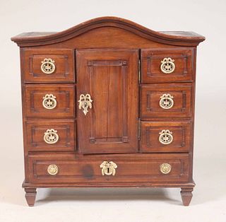 Carved Walnut Diminutive Apothecary Cabinet