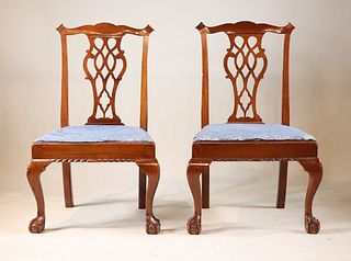 Pair of NY Chippendale Mahogany Chairs