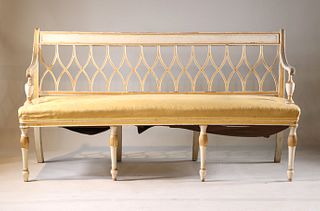 Neoclassical Style Painted & Parcel-Gilt Settee