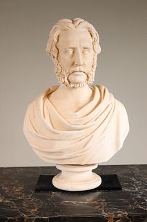 Classical Style Carved Marble Bust of Bearded Man
