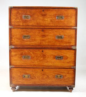 Regency Brass-Mounted Mahogany Campaign Chest