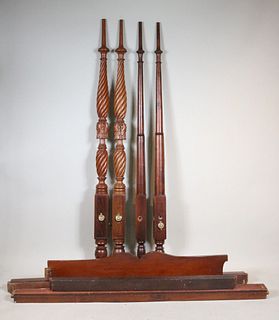Federal Carved Mahogany Four Post Bedstead