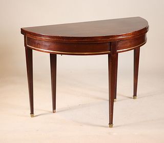 Directoire Style Mahogany Demilune Dining Table