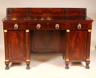 Classical Carved Mahogany Pedestal Sideboard