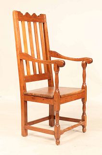 William and Mary Walnut Bannister Back Armchair
