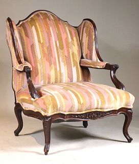 Louis XV Style Mahogany Open Armchair