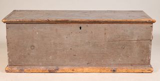 Grey-Painted Pine Six Board Sailor's Chest