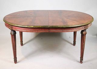Neoclassical Style Painted Extension Dining Table