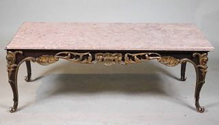 Rococo Revival Parcel-Gilt Marble Top Low Table