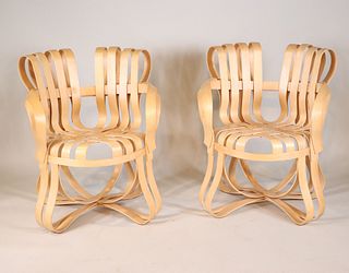 Pair of Frank Gehry Cross Check Armchairs