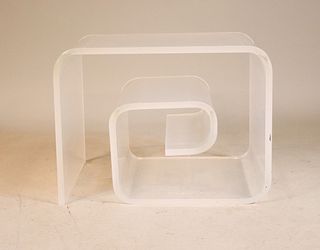 Modern Lucite Scrolled Table