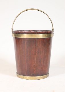 Regency Brass-Mounted Mahogany Peat Bucket
