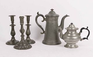 Group of Pewter Table Articles