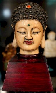 Antique Ivory Buddha Head