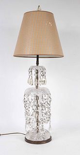Cut Crystal Garniture, Fitted as a Lamp