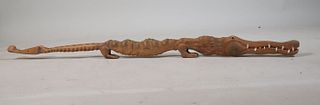 Folk Carved Gator Wash Tub Bass Pole