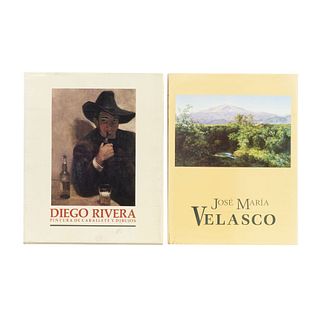 LIBROS SOBRE DIEGO RIVERA Y JOSÉ MARÍA VELASCO. a) José María Velasco.b) Diego Rivera. Pintura de Caballete y Dibujos. Piezas: 2.
