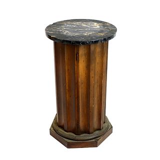 20th C. Wood and Marble Top Pedestal