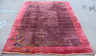 Finely Hand Woven Art Deco Chinese Carpet