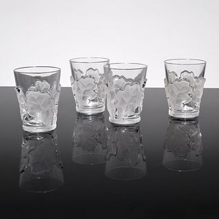 4 Lalique "Chene" Glasses