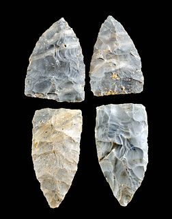 Prehistoric Mississippian Knapped Chert Blades (4)