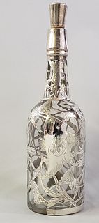 Sterling Silver Overlay Decanter