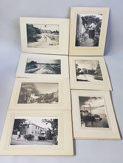 7 Antique James Francis Barker Matted Black and White Photographs