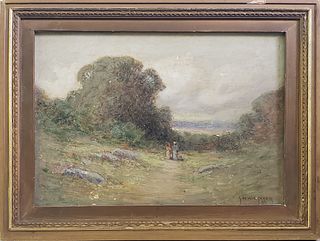 George William Whitaker Antique Oil on Canvas Landscape Painting