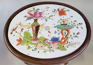 19th Century Imari Porcelain Drip Pan Side Table