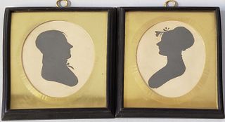 Pair of 18th Century Silhouettes of Barbara and Gottfrid Seeler