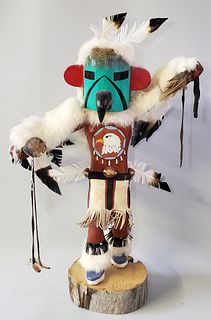 Vintage Hand Carved and Painted, "Dancing Eagle" Kachina Doll Figurine